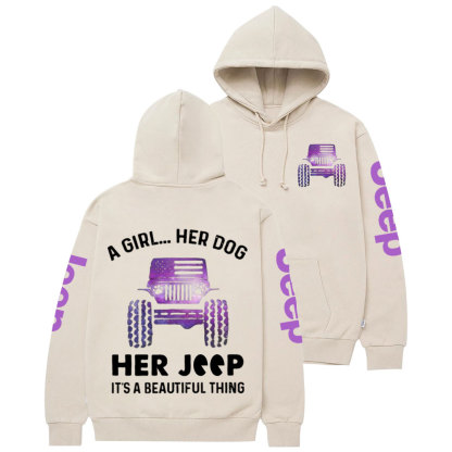 A Girl Her Dog Her Purple Jp Casual Hoodie