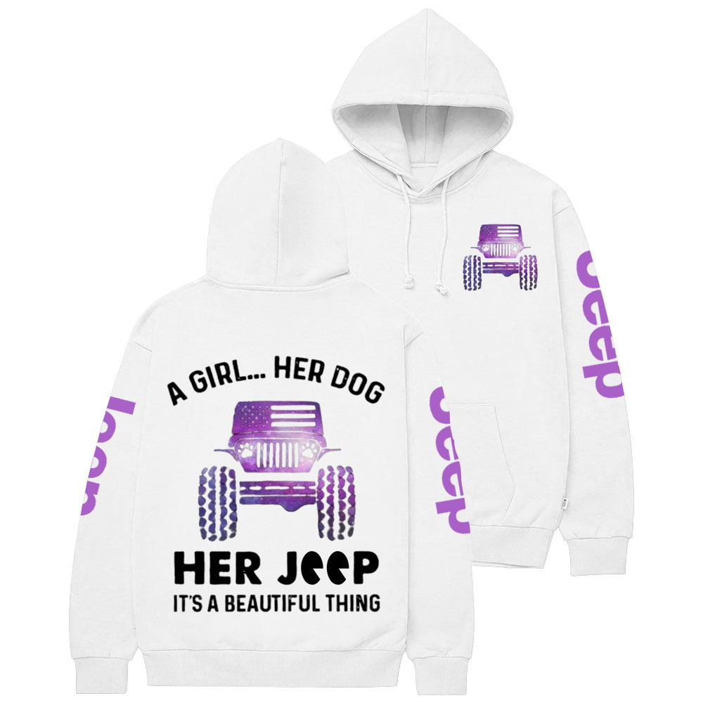 A Girl Her Dog Her Purple Jp Casual Hoodie