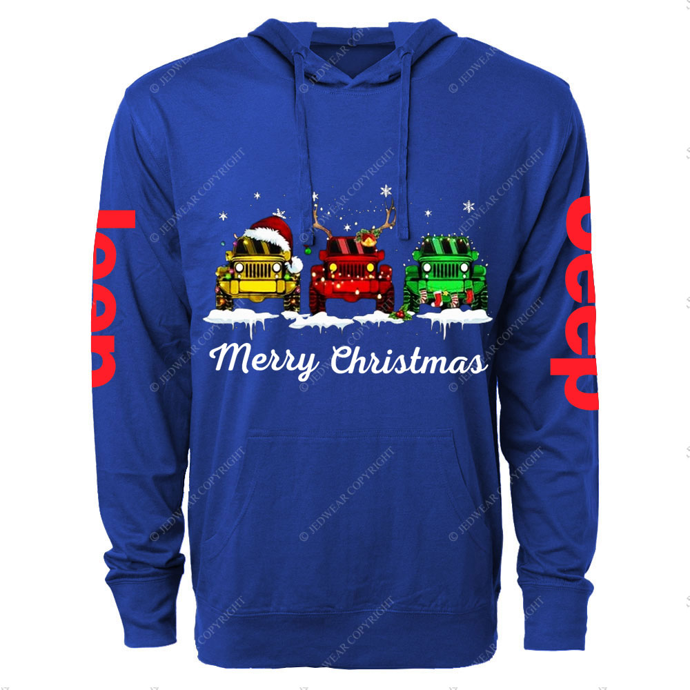 Funny Three Jp Santa Merry Christmas Light Oversized Lightweight Hoodie