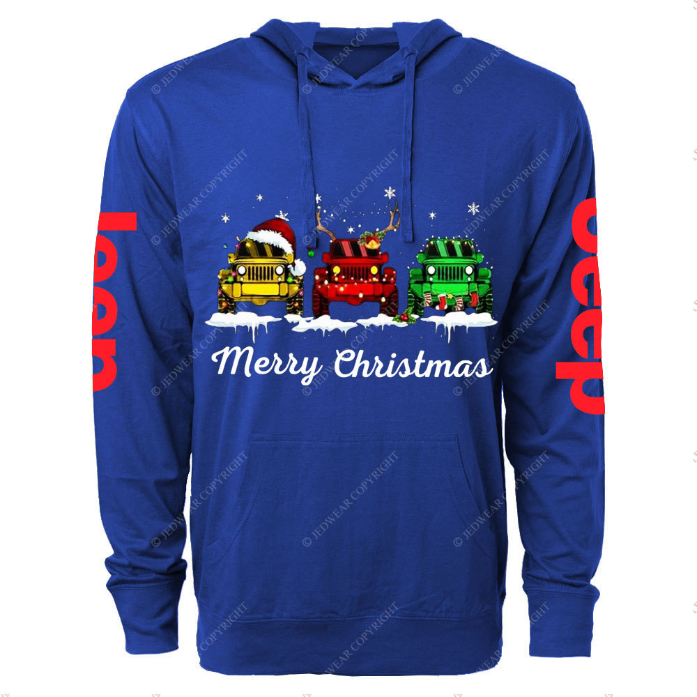 Funny Three Jp Santa Merry Christmas Light Oversized Lightweight Hoodie