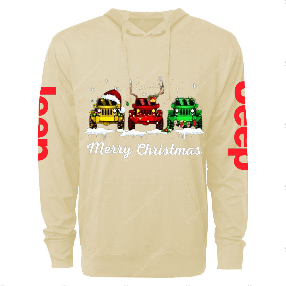 Funny Three Jp Santa Merry Christmas Light Oversized Lightweight Hoodie