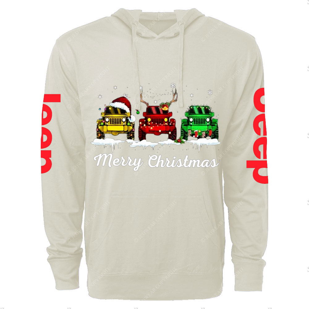 Funny Three Jp Santa Merry Christmas Light Oversized Lightweight Hoodie