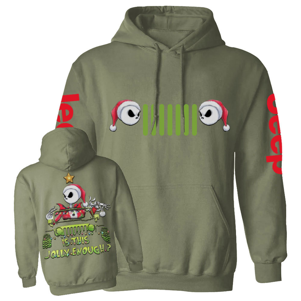 Is This Jolly Enough Jp Skellington Men Casual Hoodie