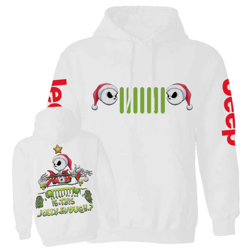 Is This Jolly Enough Jp Skellington Men Casual Hoodie