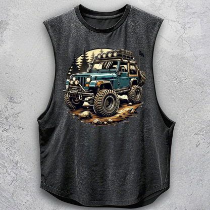 Blue Jp Driving On Dirt Road Adventure Exploration Men Tank
