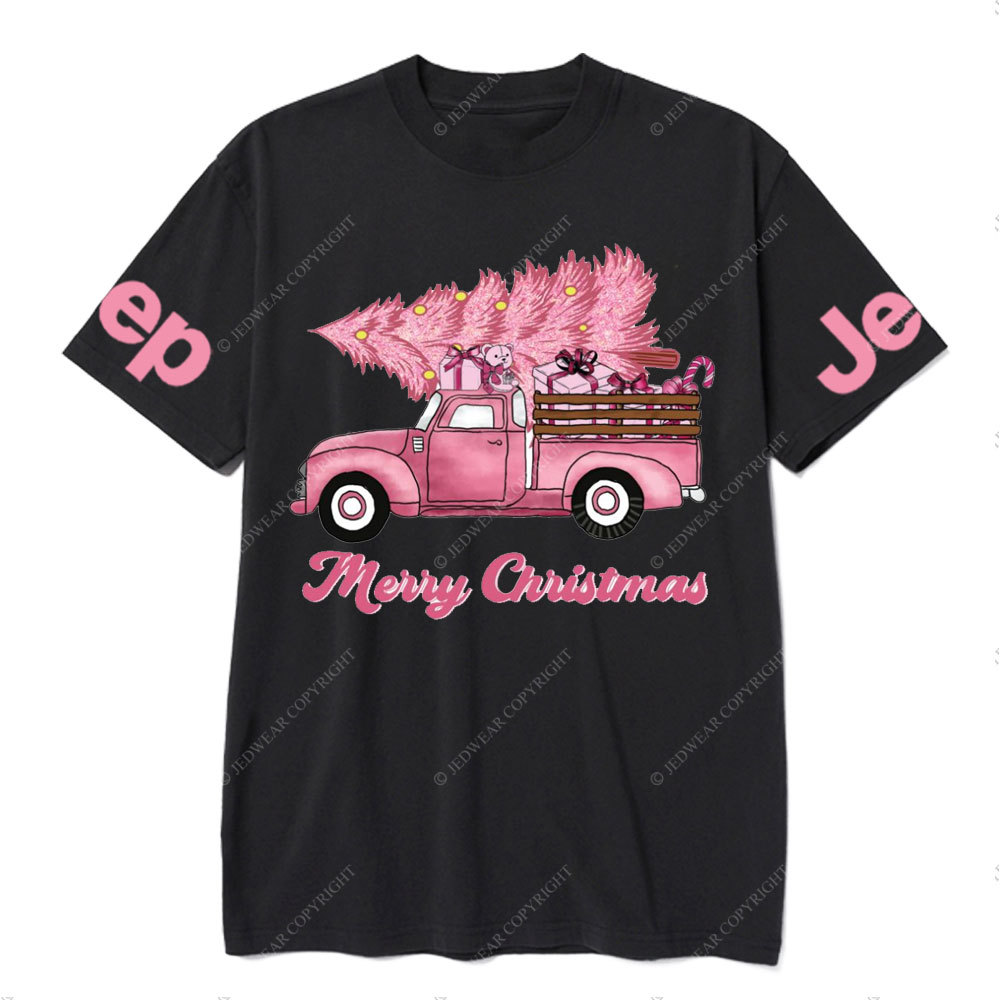 Pink Christmas Tree and Pink Truck Jp  T-Shirt