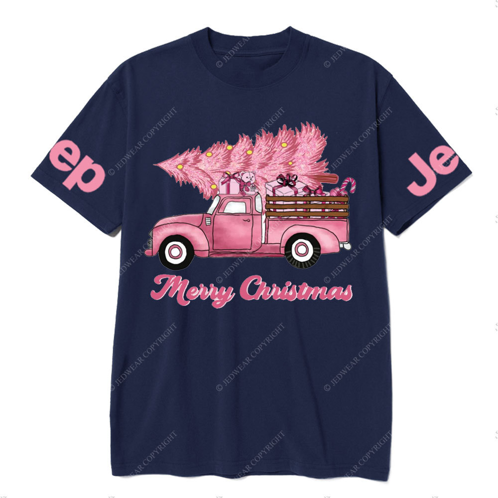 Pink Christmas Tree and Pink Truck Jp  T-Shirt