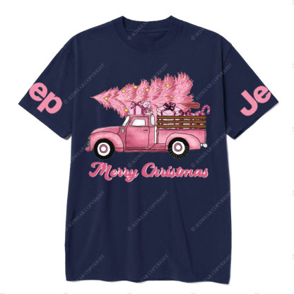 Pink Christmas Tree and Pink Truck Jp  T-Shirt