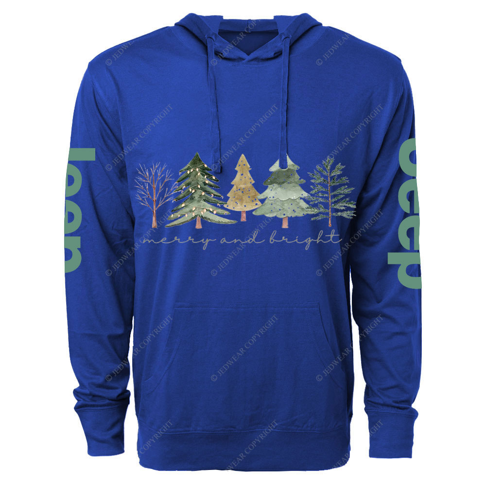 Merry and Bright Trees Jpmas Oversized Lightweight Hoodie