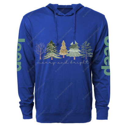 Merry and Bright Trees Jpmas Oversized Lightweight Hoodie
