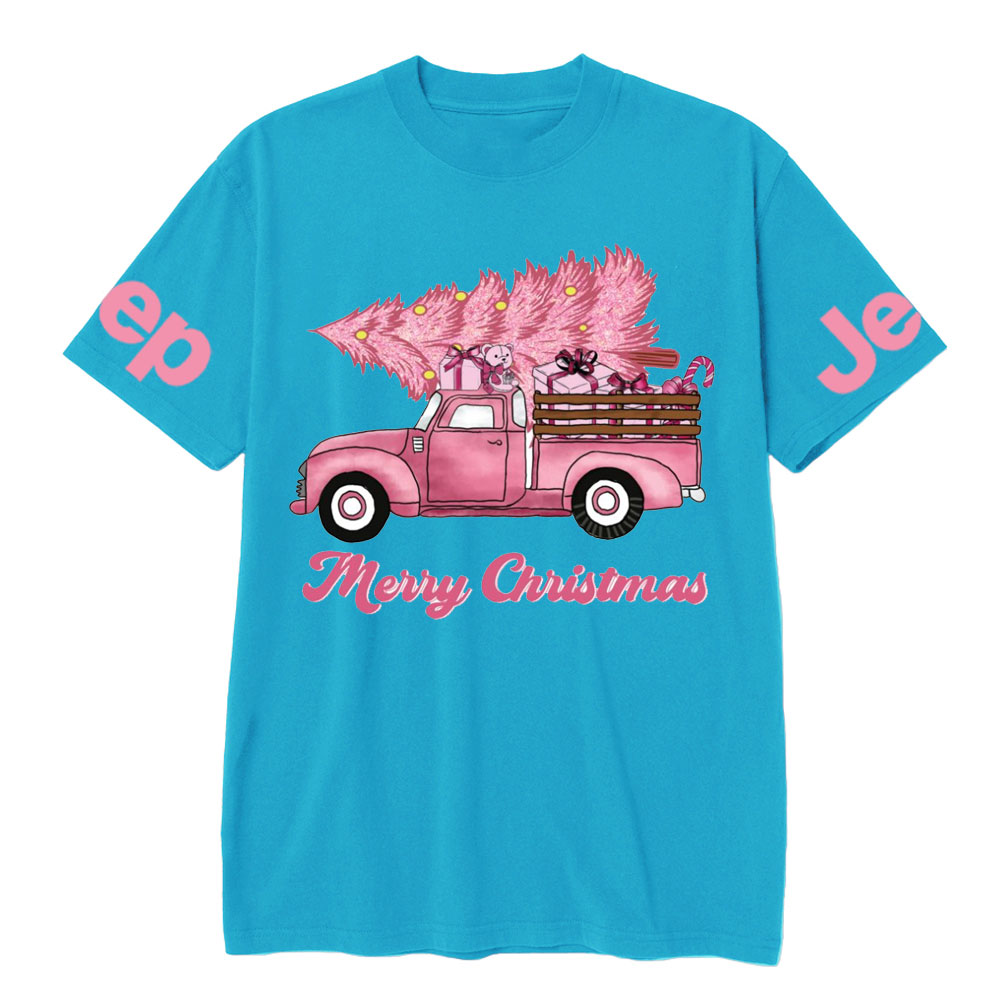 Pink Christmas Tree and Pink Truck Jp  T-Shirt