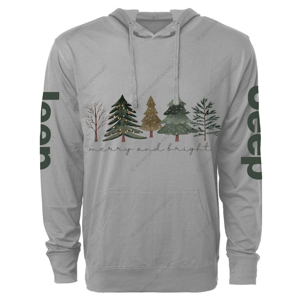 Merry and Bright Trees Jpmas Oversized Lightweight Hoodie