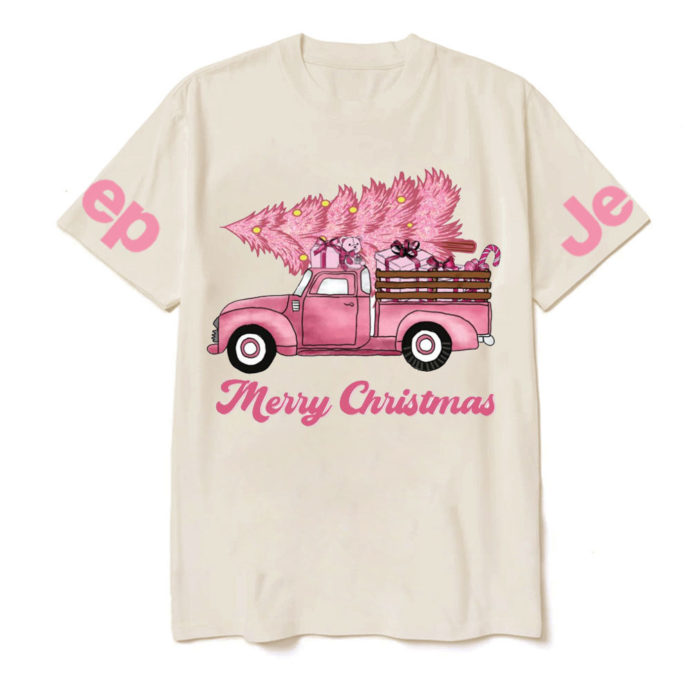 Pink Christmas Tree and Pink Truck Jp  T-Shirt