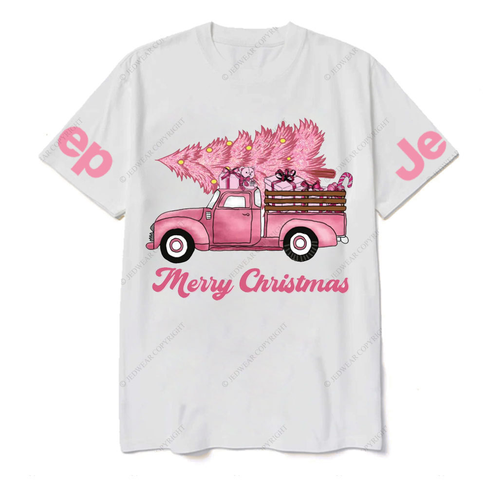 Pink Christmas Tree and Pink Truck Jp  T-Shirt