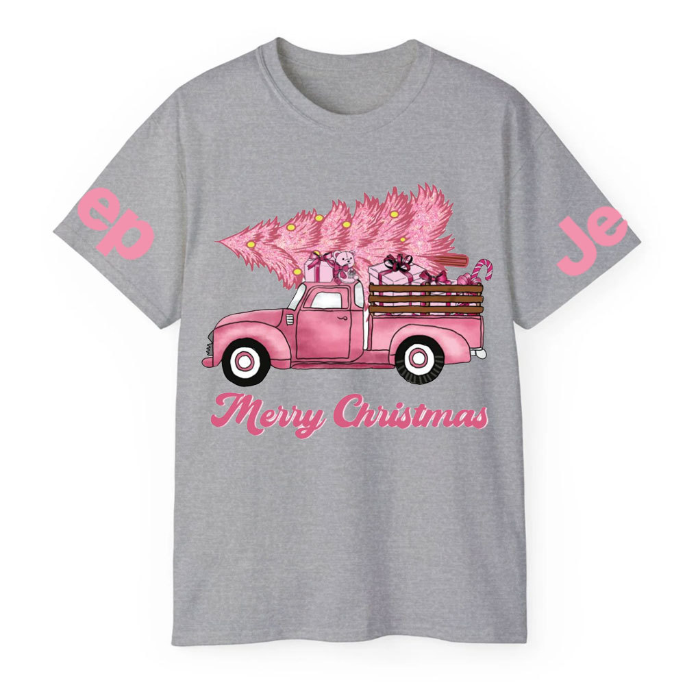 Pink Christmas Tree and Pink Truck Jp  T-Shirt