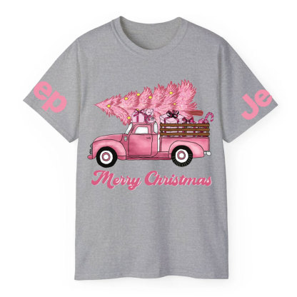 Pink Christmas Tree and Pink Truck Jp  T-Shirt