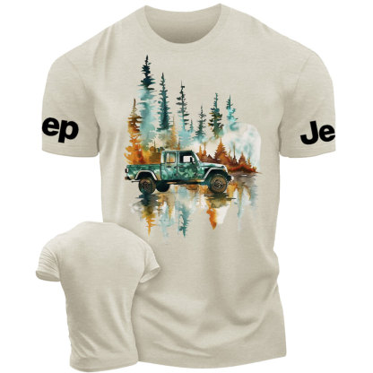 Jp Wrangler Watercolor Painting Off-Road Adventure in the Forest T-Shirt
