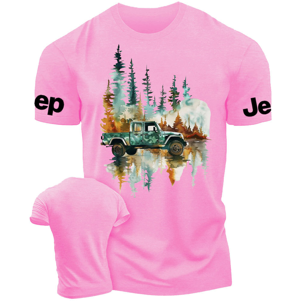 Jp Wrangler Watercolor Painting Off-Road Adventure in the Forest T-Shirt