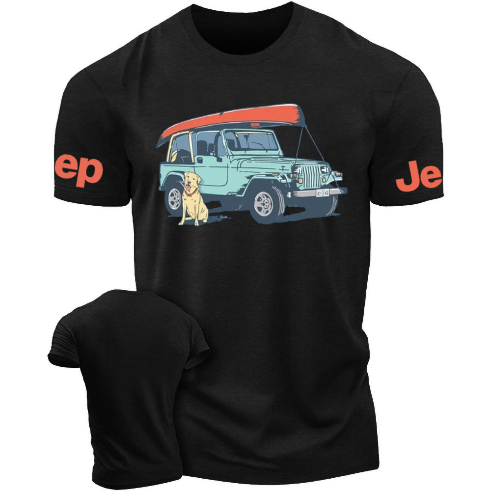 Life with Jeep Tents and Dogs T-Shirt