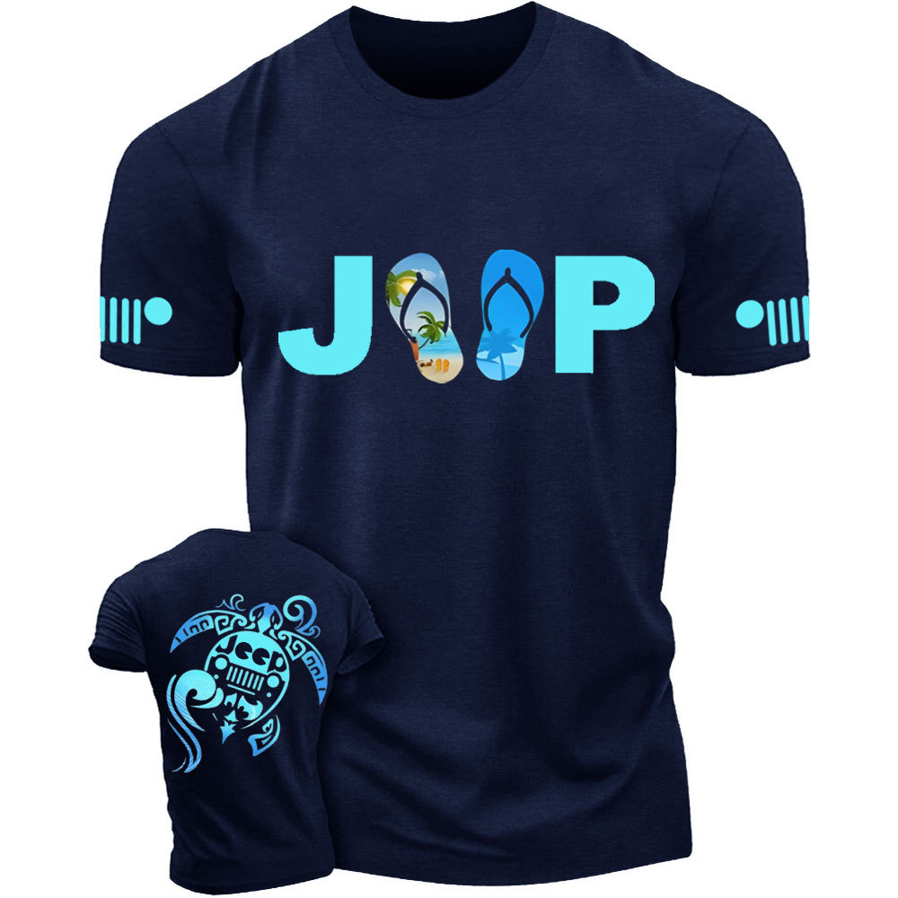 Sea Turtle And Jp Beach Flip Flop T-Shirt