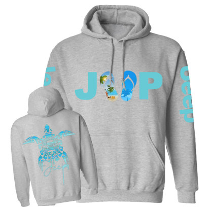 Sea Turtle Jp Print Double Printed Casual Hoodie