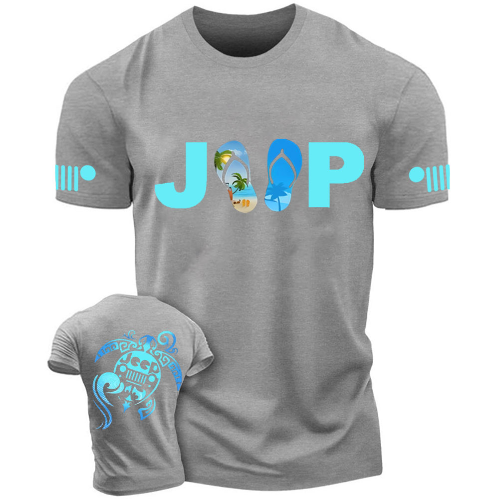 Sea Turtle And Jp Beach Flip Flop T-Shirt