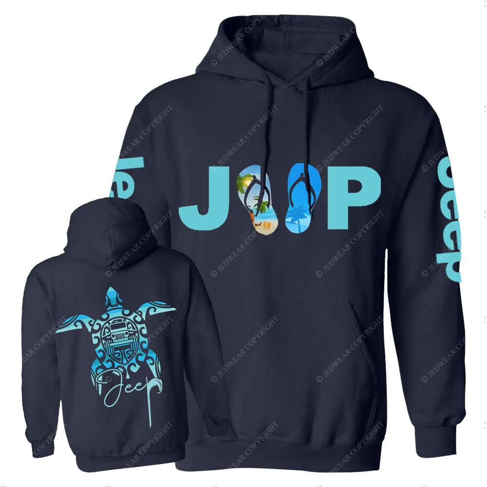 Sea Turtle Jp Print Double Printed Casual Hoodie
