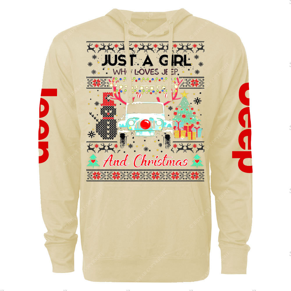 Just A Girl Who Loves Jp And Christmas Ugly Oversized Lightweight Hoodie