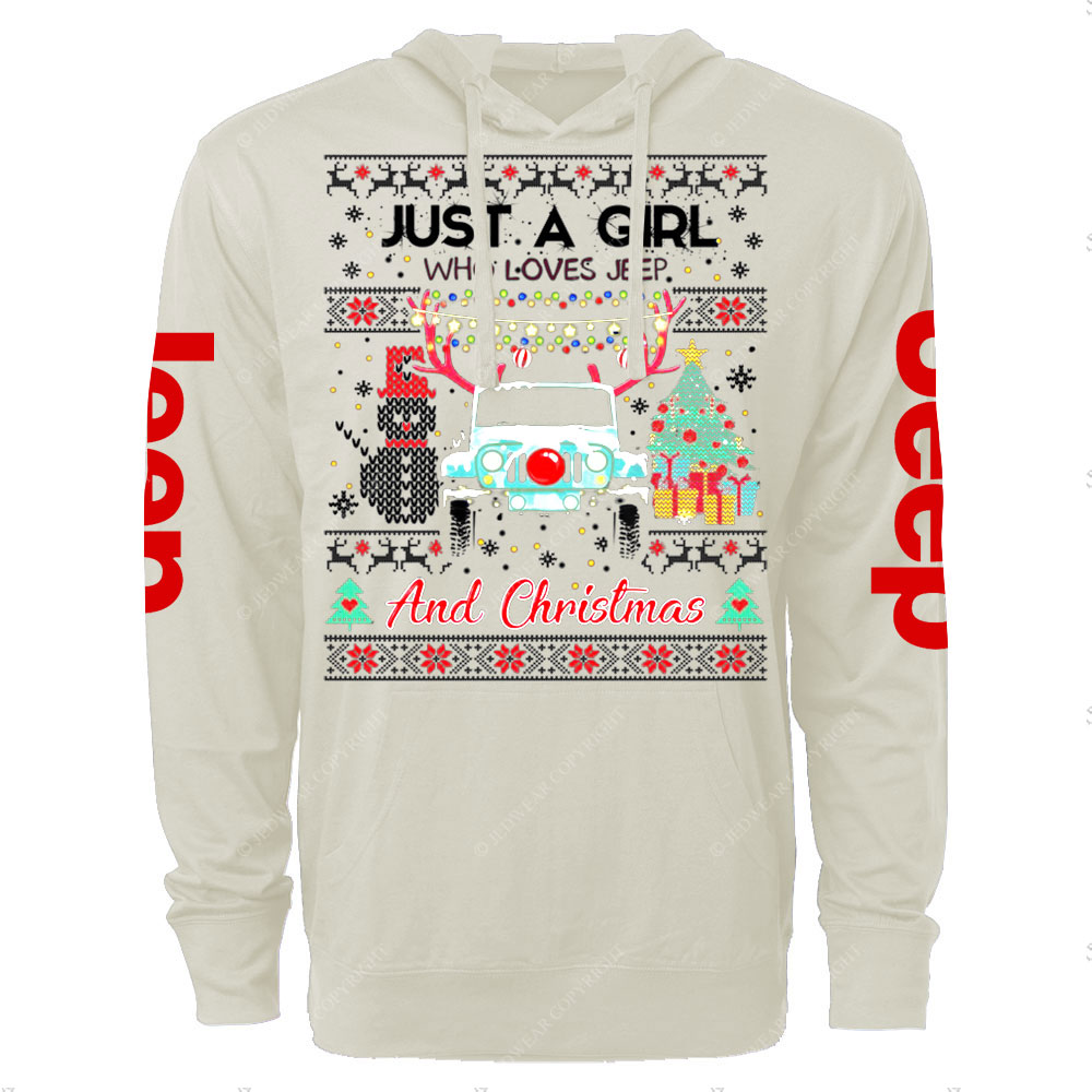 Just A Girl Who Loves Jp And Christmas Ugly Oversized Lightweight Hoodie