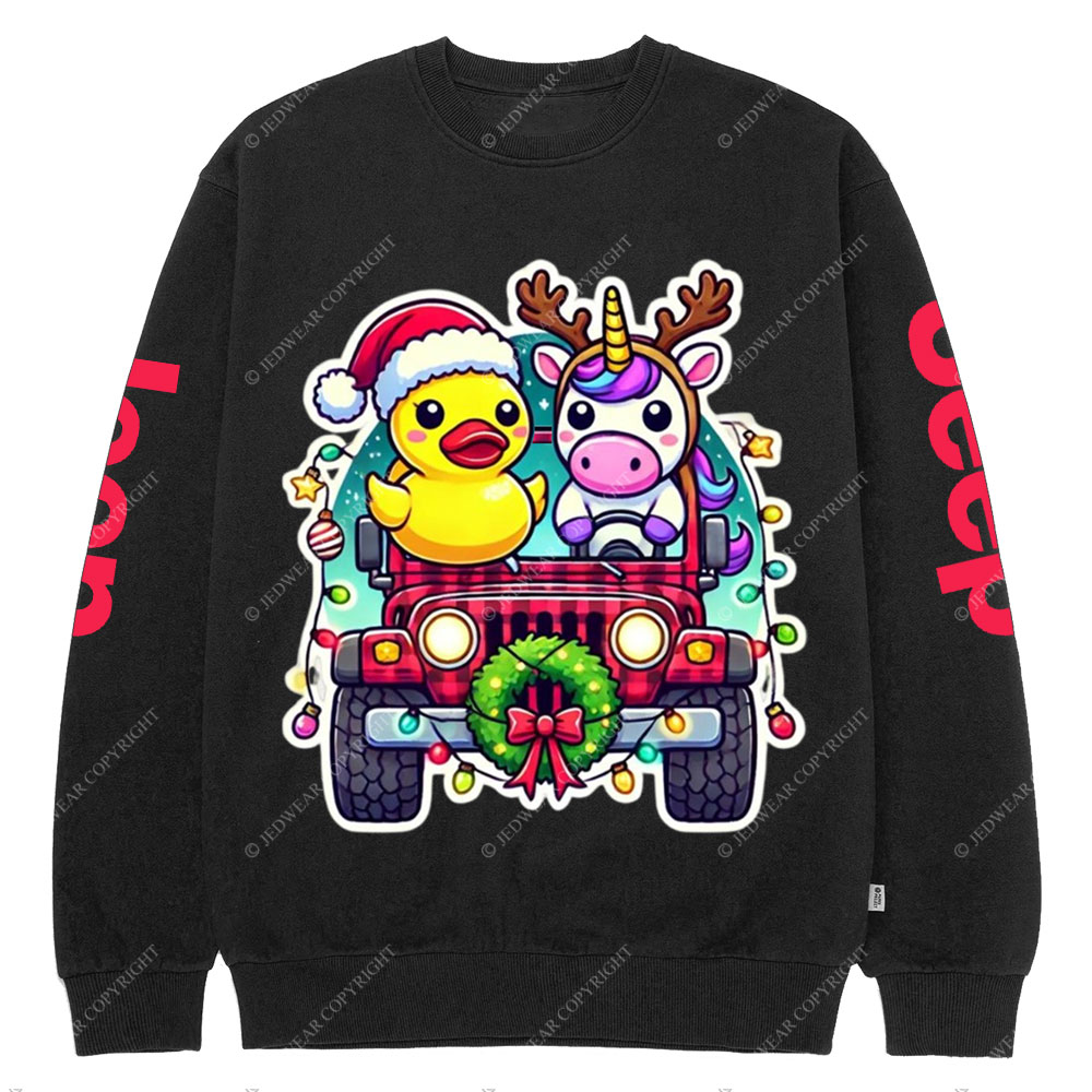 Unicorn Duck Christmas Jp Crew Neck Sweatshirt