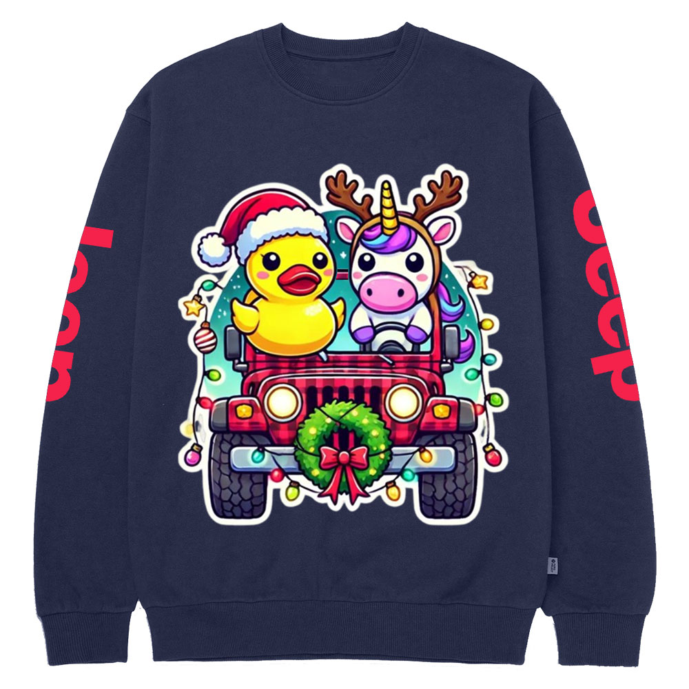 Unicorn Duck Christmas Jp Crew Neck Sweatshirt