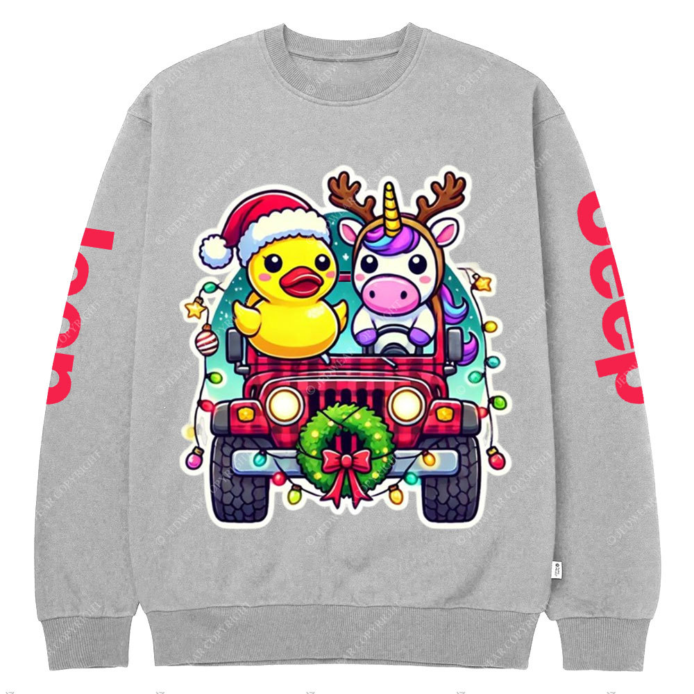 Unicorn Duck Christmas Jp Crew Neck Sweatshirt