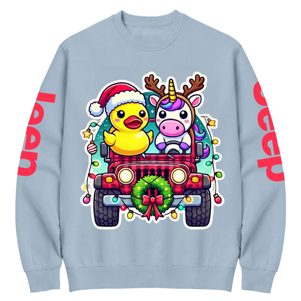 Unicorn Duck Christmas Jp Crew Neck Sweatshirt