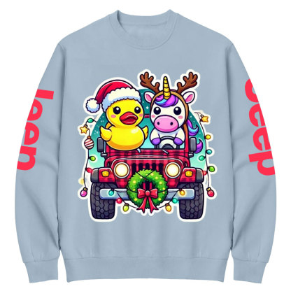Unicorn Duck Christmas Jp Crew Neck Sweatshirt