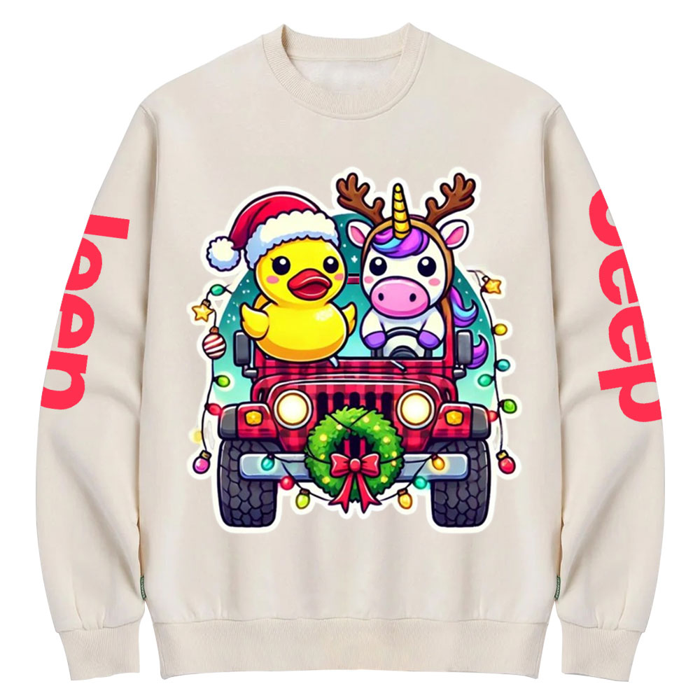 Unicorn Duck Christmas Jp Crew Neck Sweatshirt
