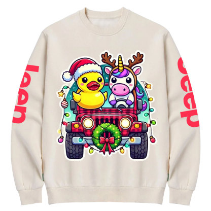 Unicorn Duck Christmas Jp Crew Neck Sweatshirt
