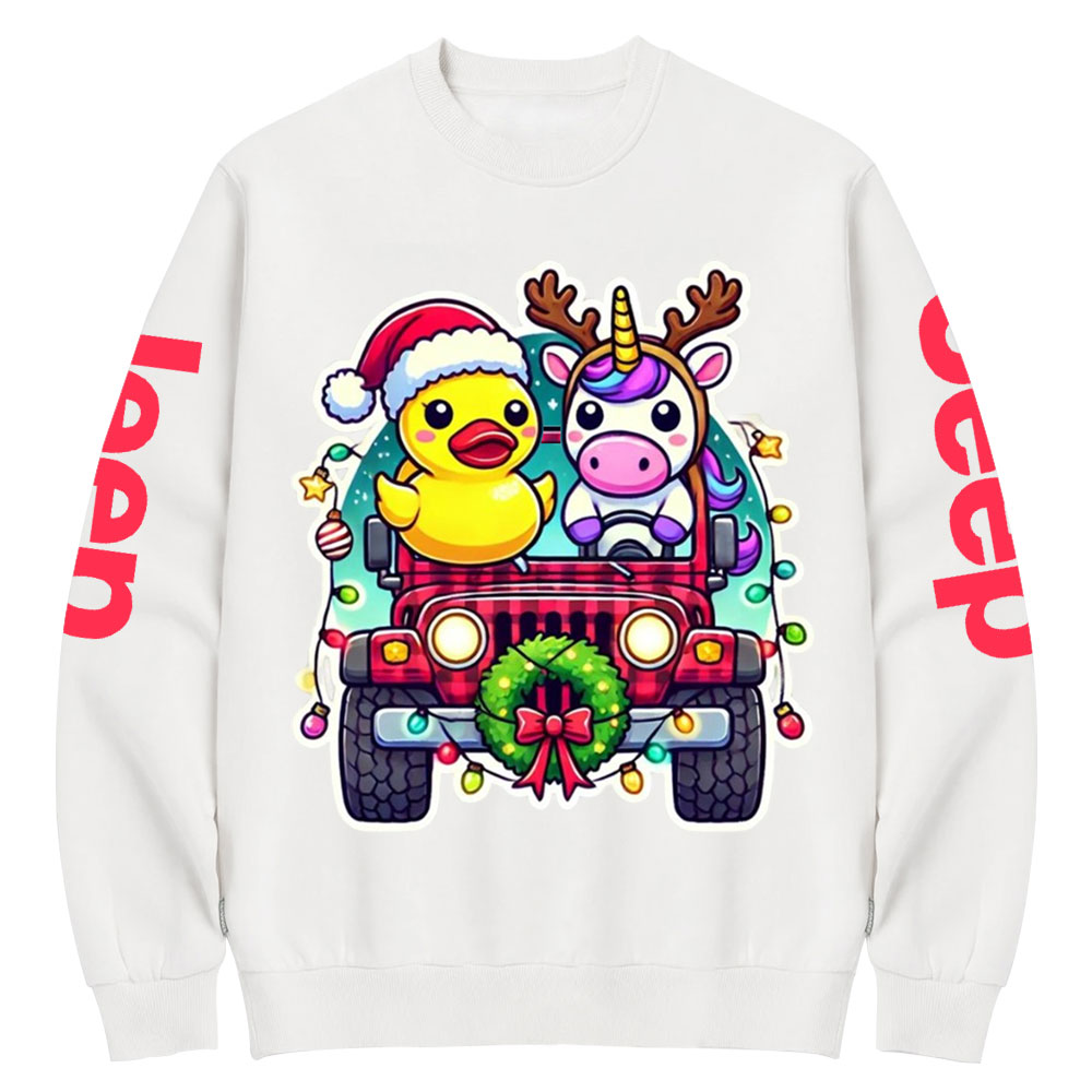 Unicorn Duck Christmas Jp Crew Neck Sweatshirt