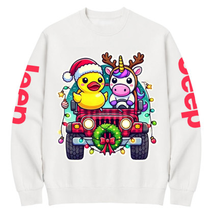 Unicorn Duck Christmas Jp Crew Neck Sweatshirt