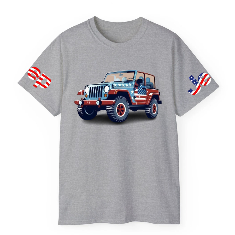 Vintage Jp Car With Usa Flag T-Shirt