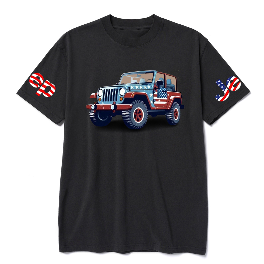 Vintage Jp Car With Usa Flag T-Shirt