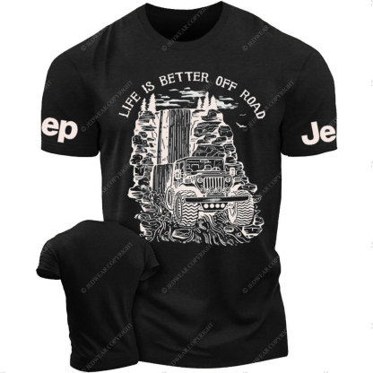 Jp Waterfall Life is Better Off Road  T-Shirt