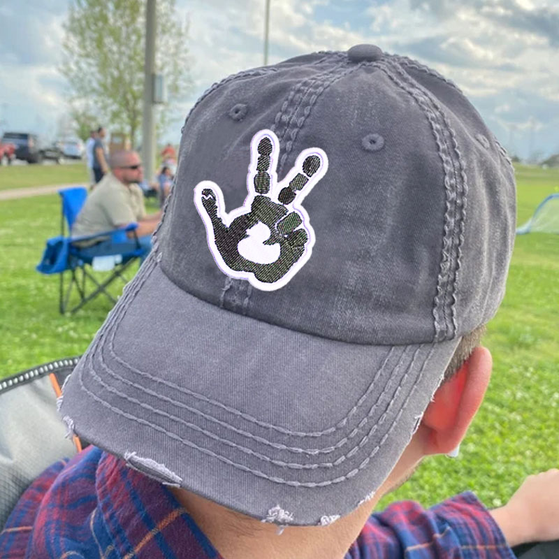 Jp Wave Hand Baseball Cap, Choose Your Embroidery Thread Color