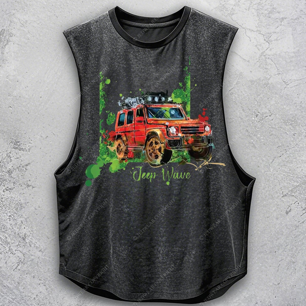 Jp Wave Red and Green Men Tank