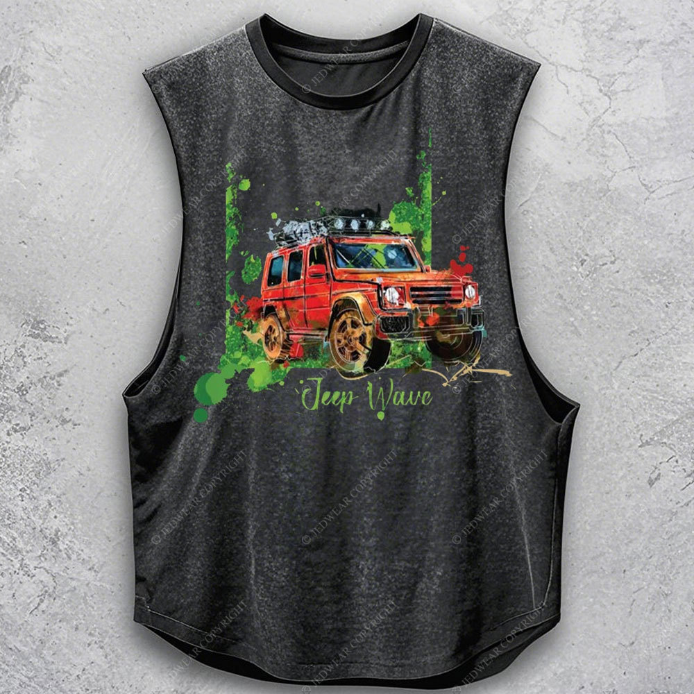 Jp Wave Red and Green Men Tank