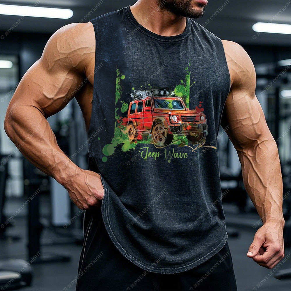 Jp Wave Red and Green Men Tank