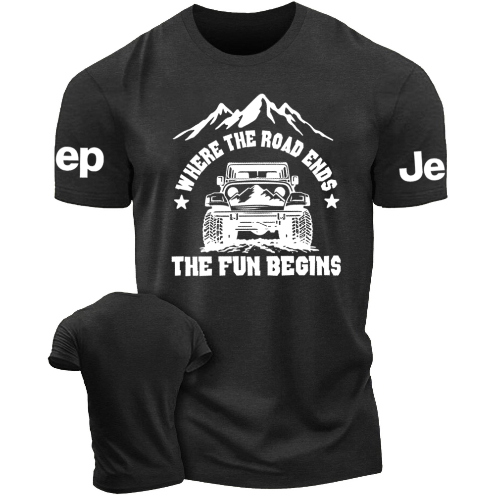 Where the road ends the fun begins 4 Wheeling T-Shirt