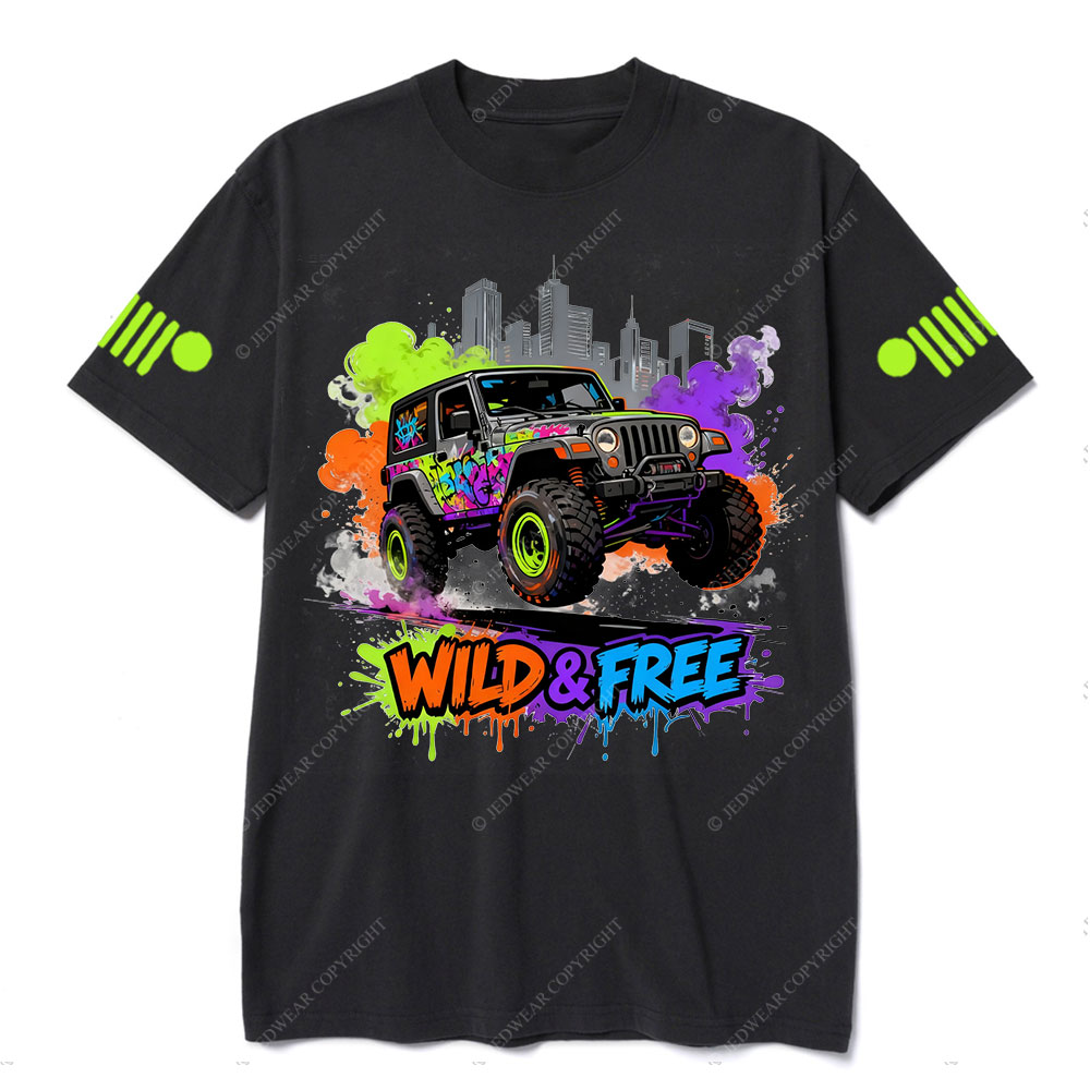 Wild and Free Modern Neon Jp T-Shirt