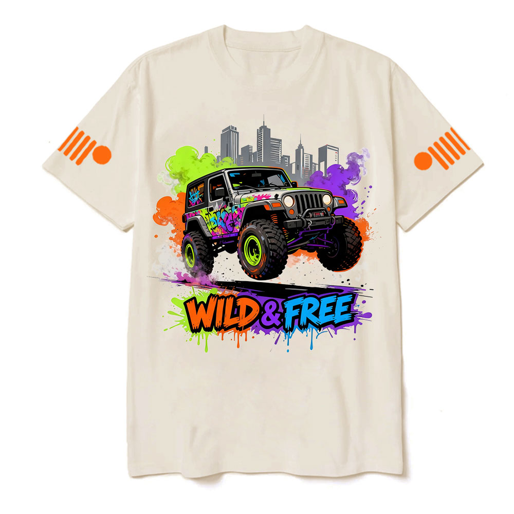 Wild and Free Modern Neon Jp T-Shirt