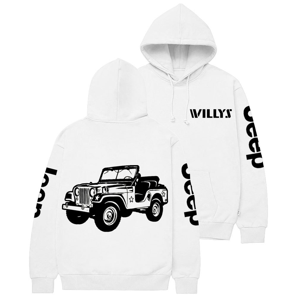 Willys Jp 1952 Classic Car Casual Hoodie