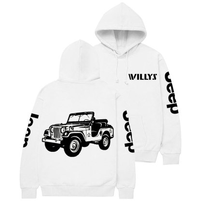 Willys Jp 1952 Classic Car Casual Hoodie